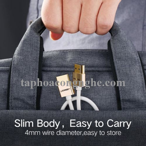 Ugreen 30475 0.5M màu Bạc Cáp tín hiệu HDMI chuẩn 2.0 sợi siêu nhỏ cao cấp HD117 30030475